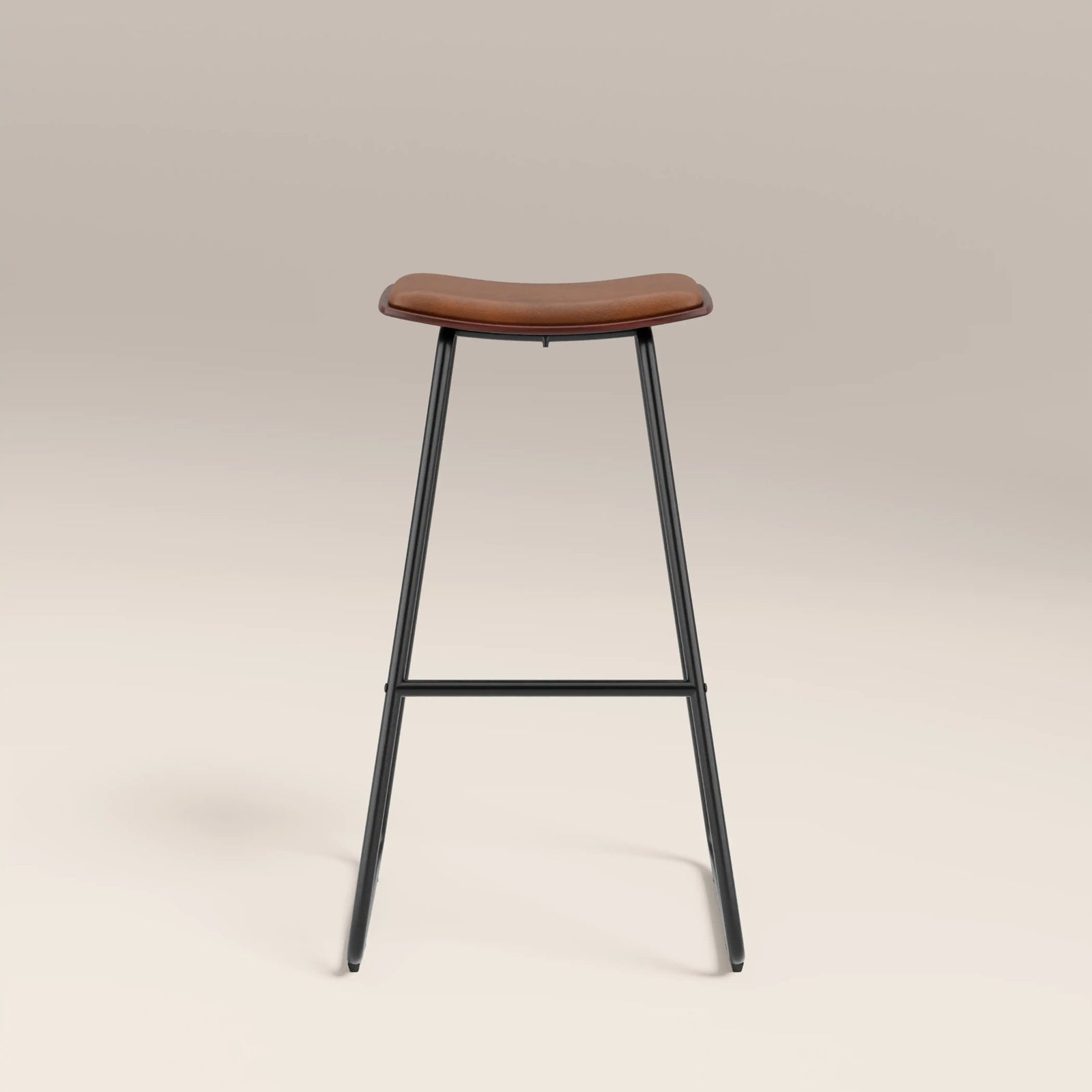 Slade Bar Stool | Vintage Tan Faux Leather & Black