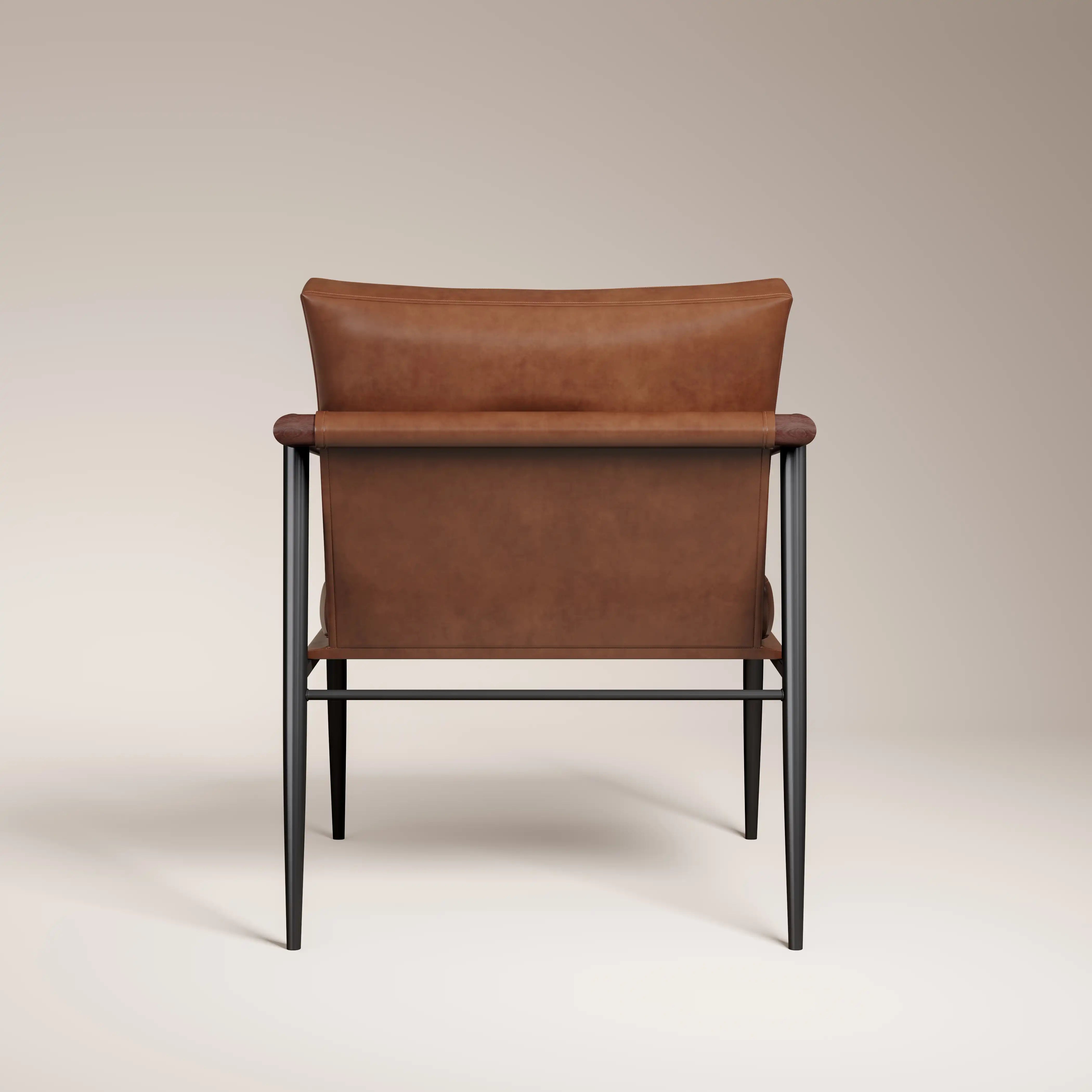 Barbican Armchair | Vintage Tan Faux Leather & Black