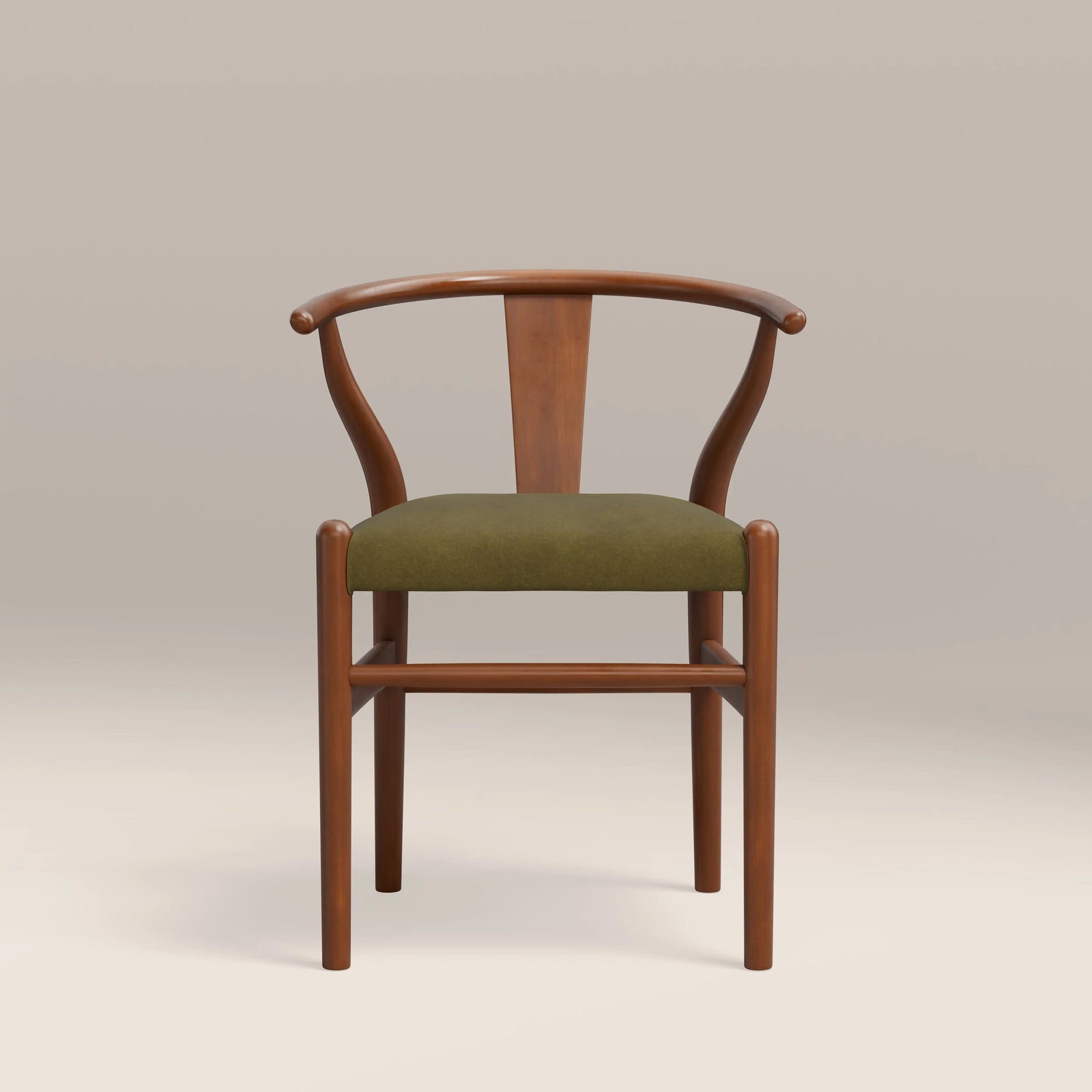 Bjorn Wooden Dining Chair | Moss Green Sustainable Mohair Velvet & Walnut