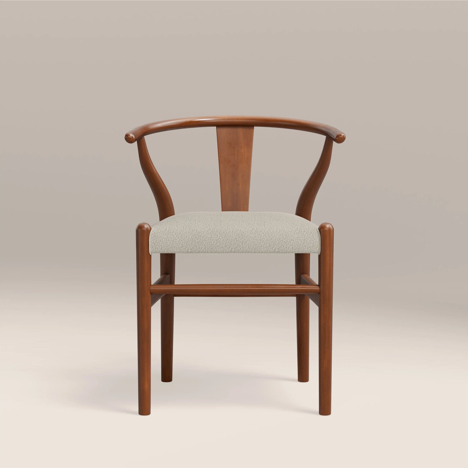 Bjorn Wooden Dining Chair | Speckled Stone Sustainable Boucle & Walnut
