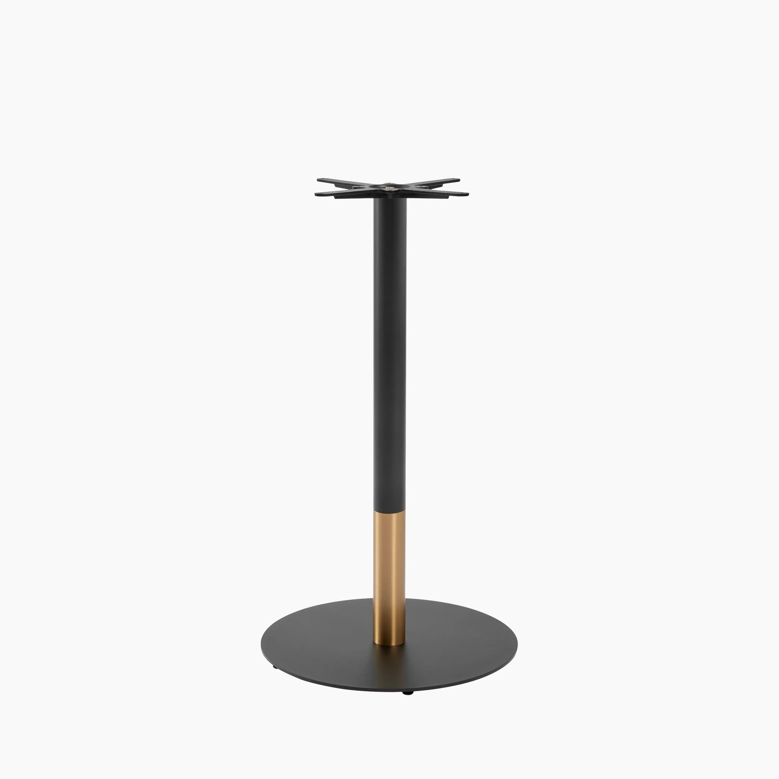 Vale Large Round Bar Table Base | Black & Brass