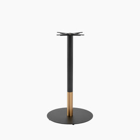 Vale Large Round Bar Table Base | Black & Brass