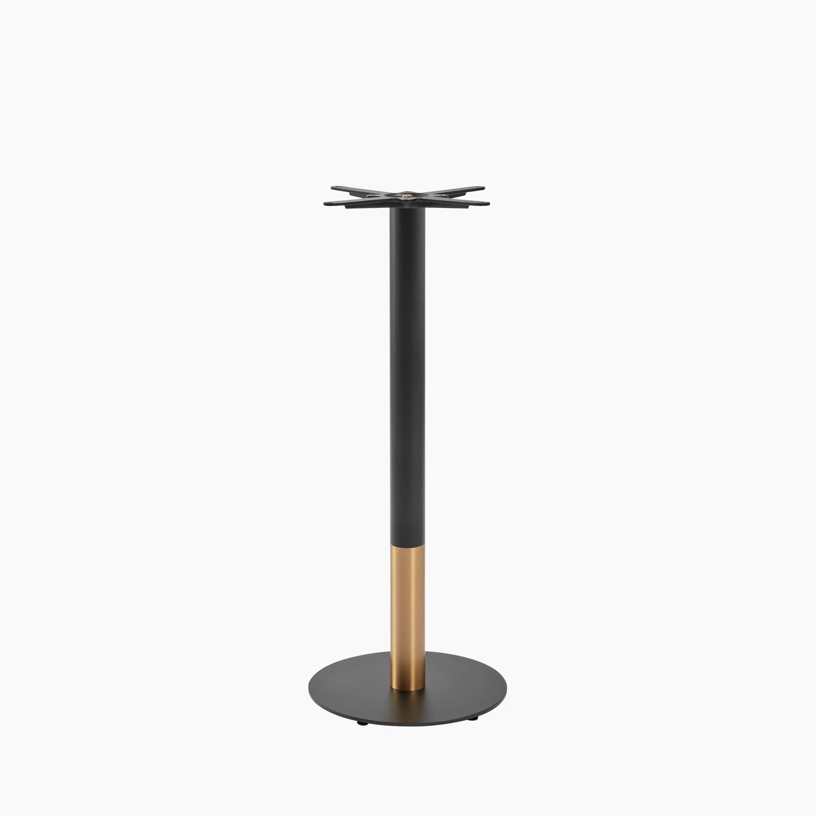 Vale Small Round Bar Table Base | Black & Brass