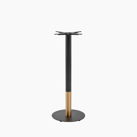 Vale Small Round Bar Table Base | Black & Brass
