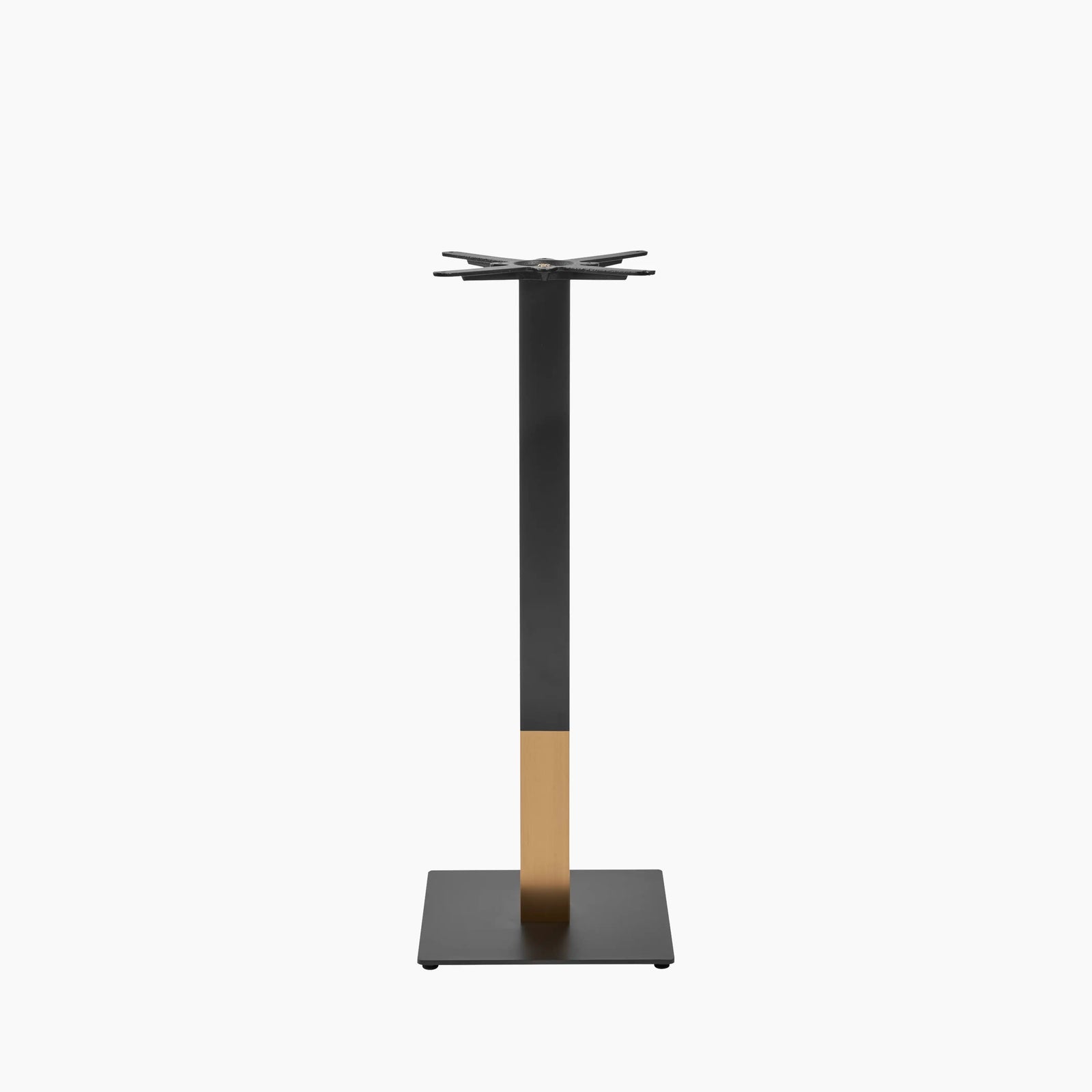 Vale Small Square Bar Table Base | Black & Brass