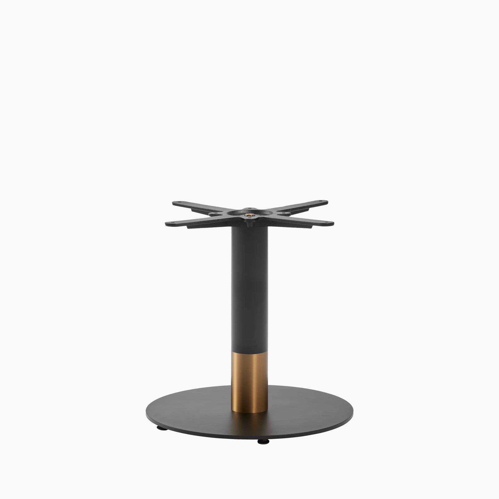Vale Small Round Coffee Table Base | Black & Brass