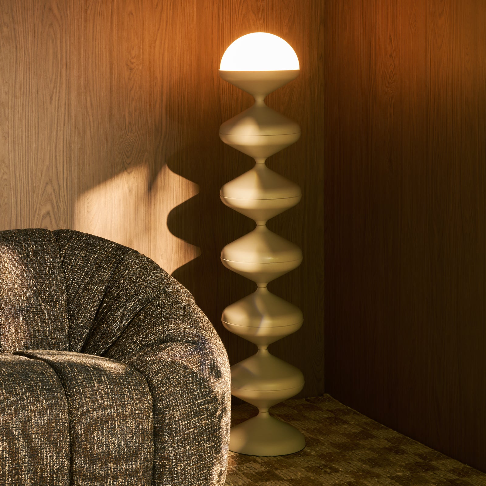 Brandon Floor Lamp | Opaque & Taupe