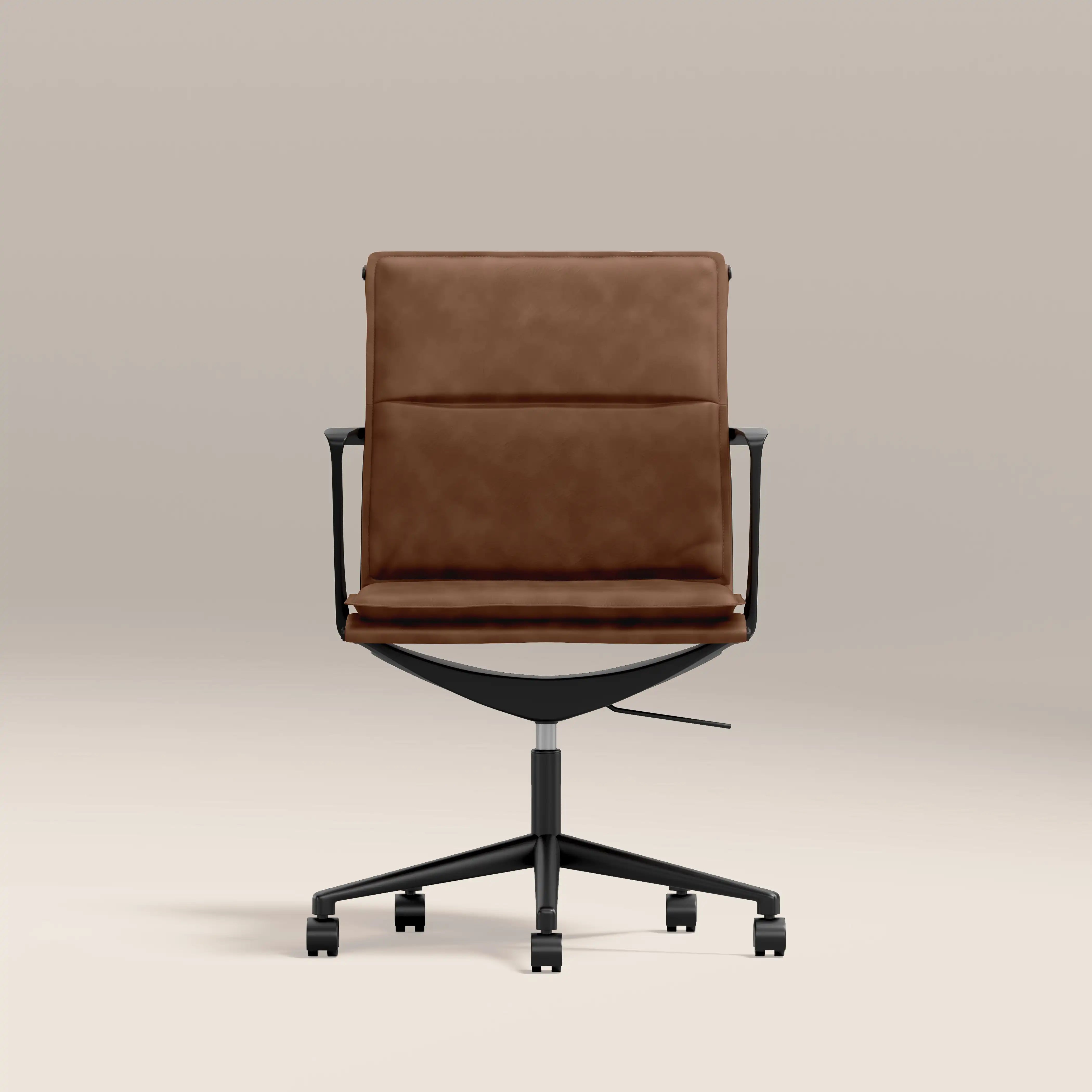Bria Office Chair | Vintage Tan Faux Leather & Black