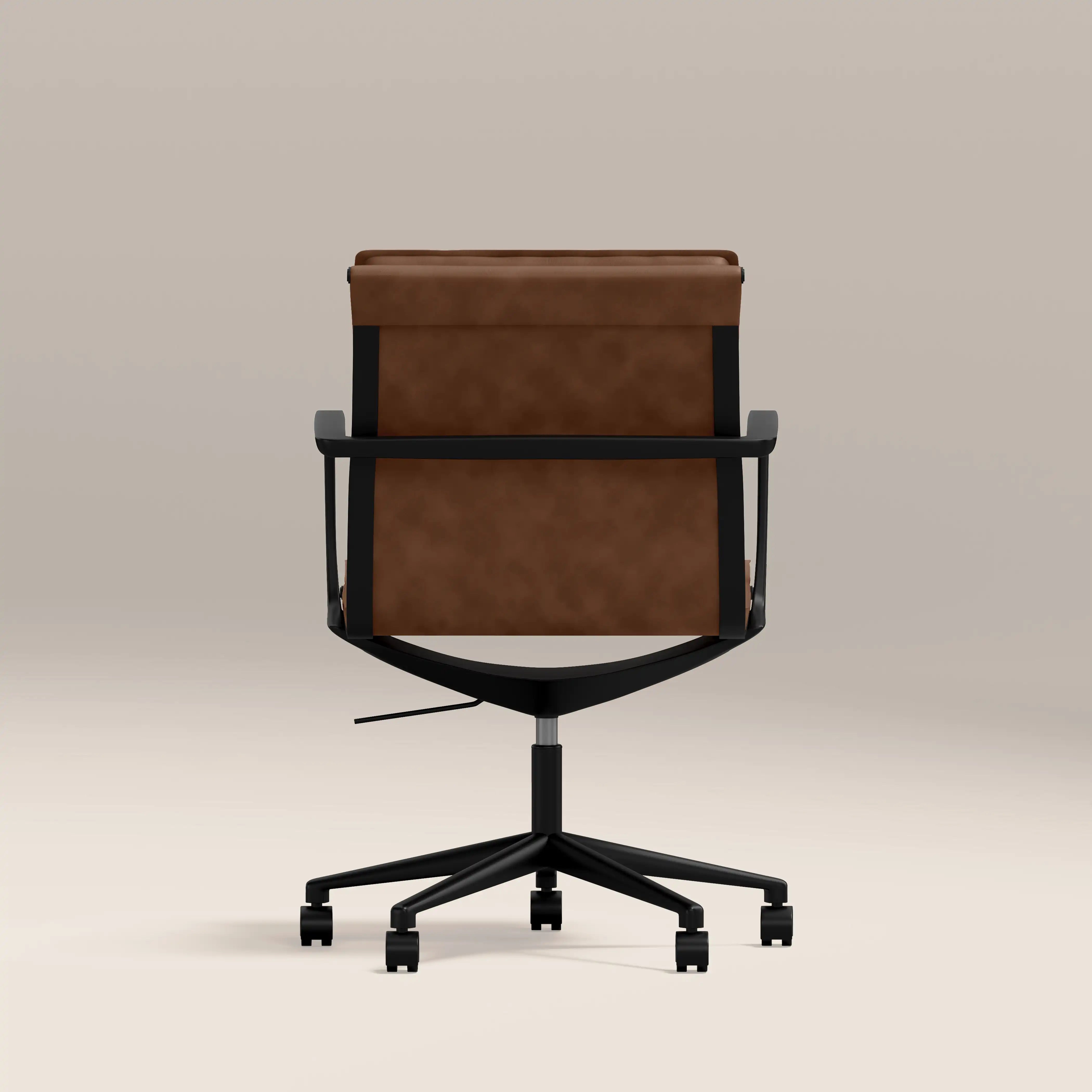 Bria Office Chair | Vintage Tan Faux Leather & Black
