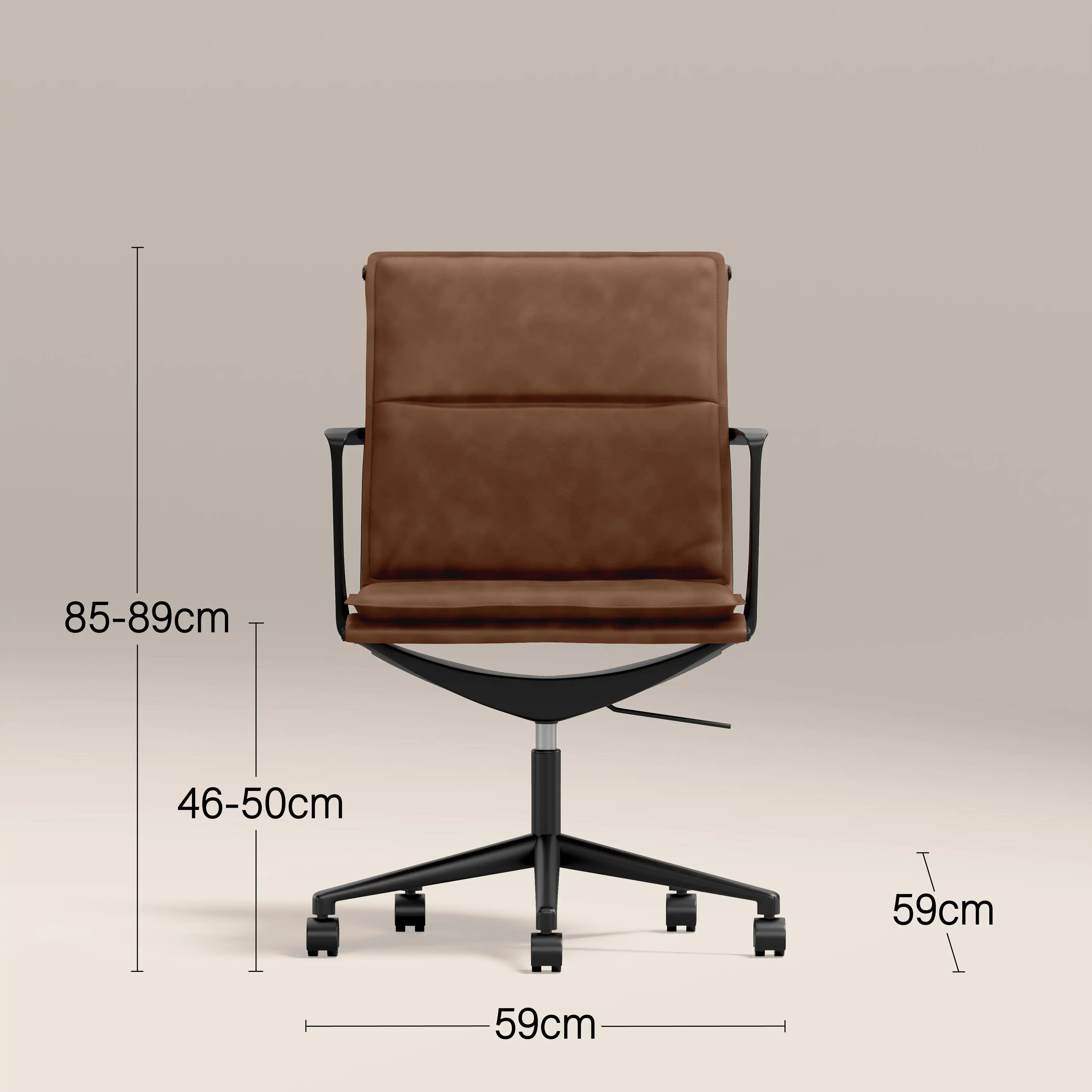 Bria Office Chair | Vintage Tan Faux Leather & Black