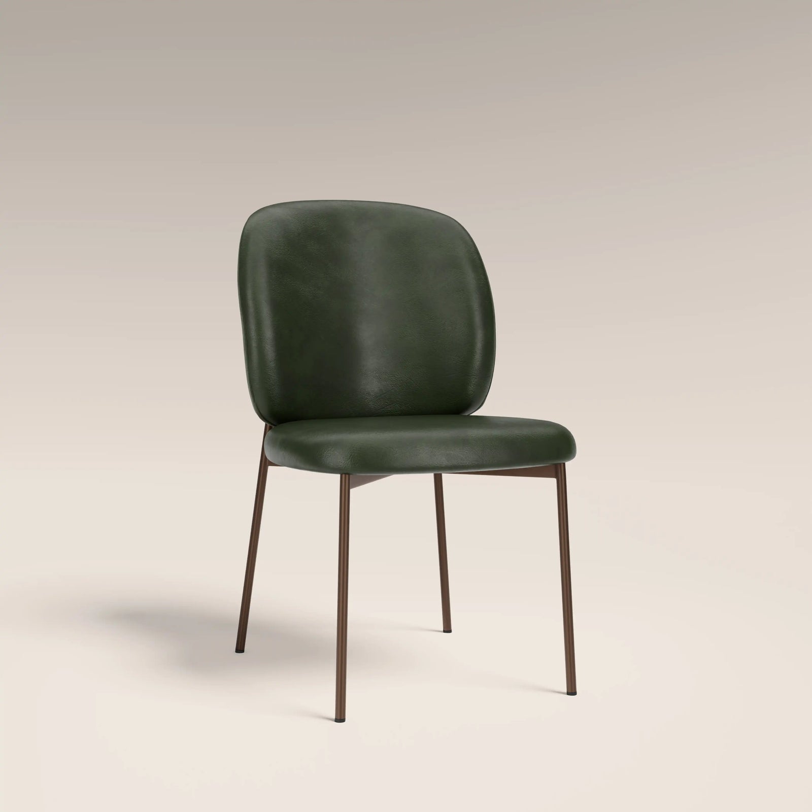 Trovi Dining Chair | Vintage Green Faux Leather & Burnished Bronze