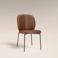 Trovi Dining Chair | Vintage Tan Faux Leather & Burnished Bronze