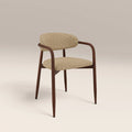 Halston Carver Dining Chair | Speckled Latte Boucle & Walnut