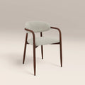Halston Carver Dining Chair | Speckled Stone Sustainable Boucle & Walnut