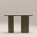 Jasper Console Table | Fantasy White Marble & High Gloss Clay Green