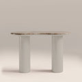 Ezra Console Table | Cappuccino Brown Marble & High Gloss Latte