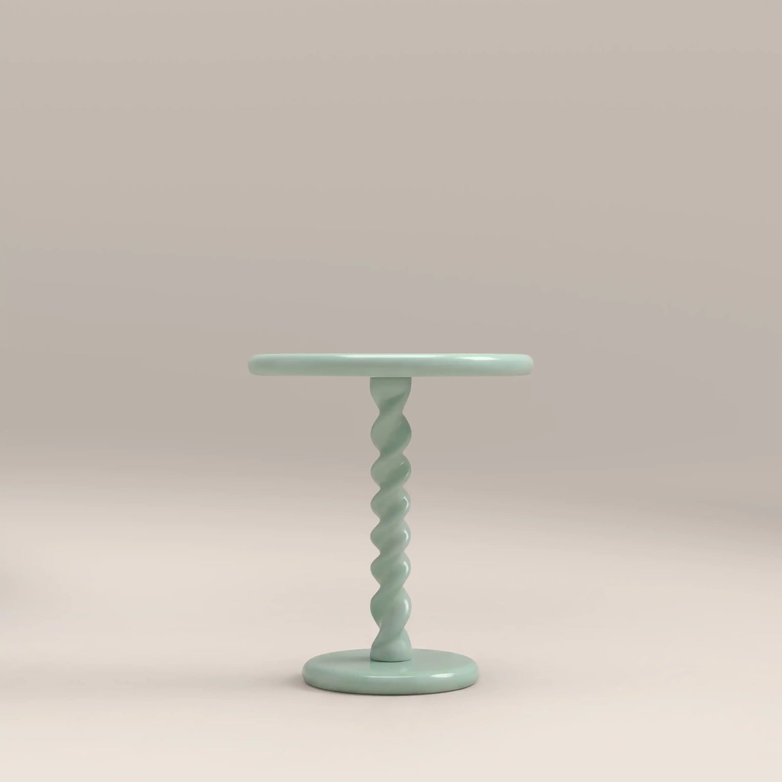 Jairo Round Side Table | High Gloss Mint Green