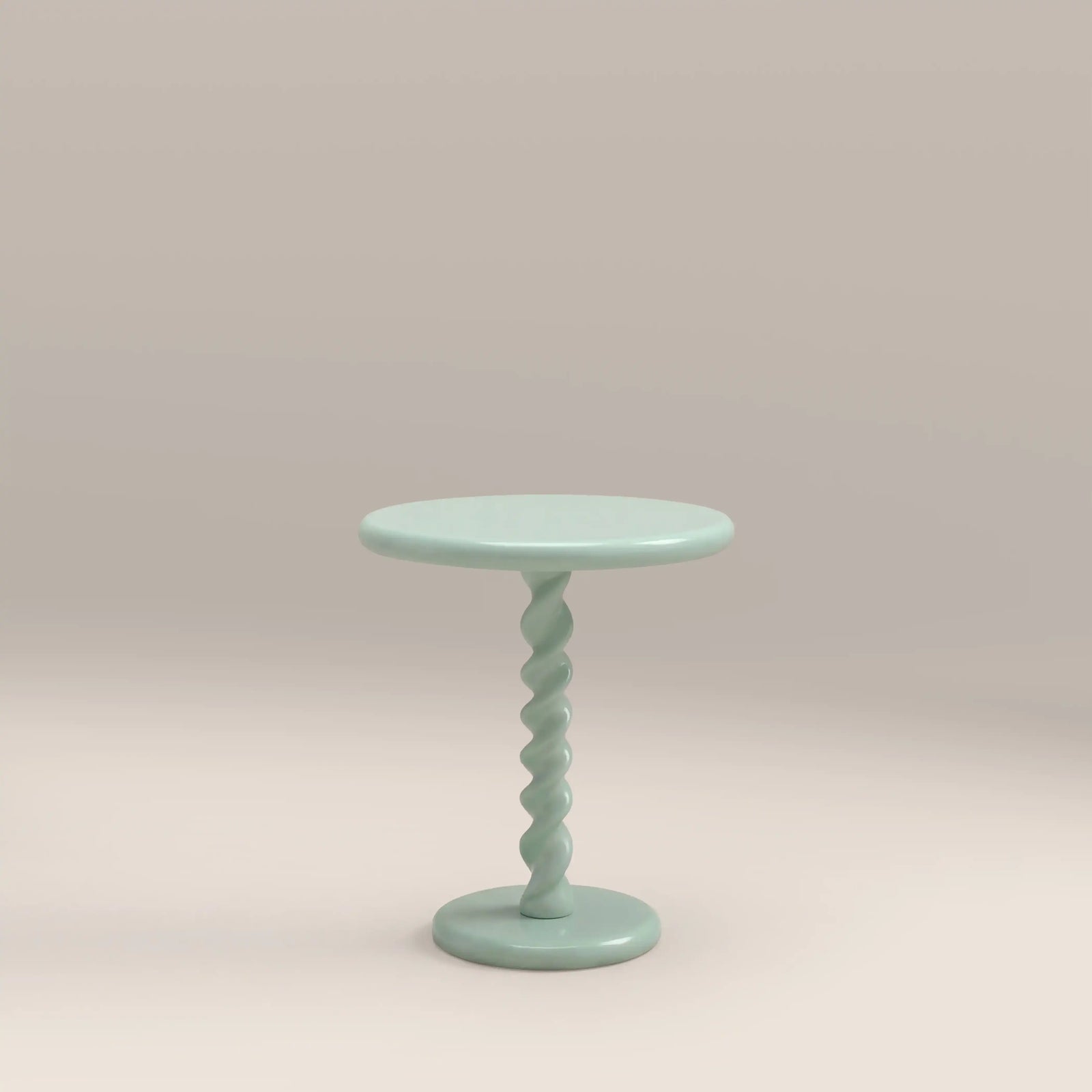 Jairo Round Side Table | High Gloss Mint Green