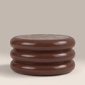 Rosco Round Coffee Table | Maroon Red Marble & High Gloss Burgundy
