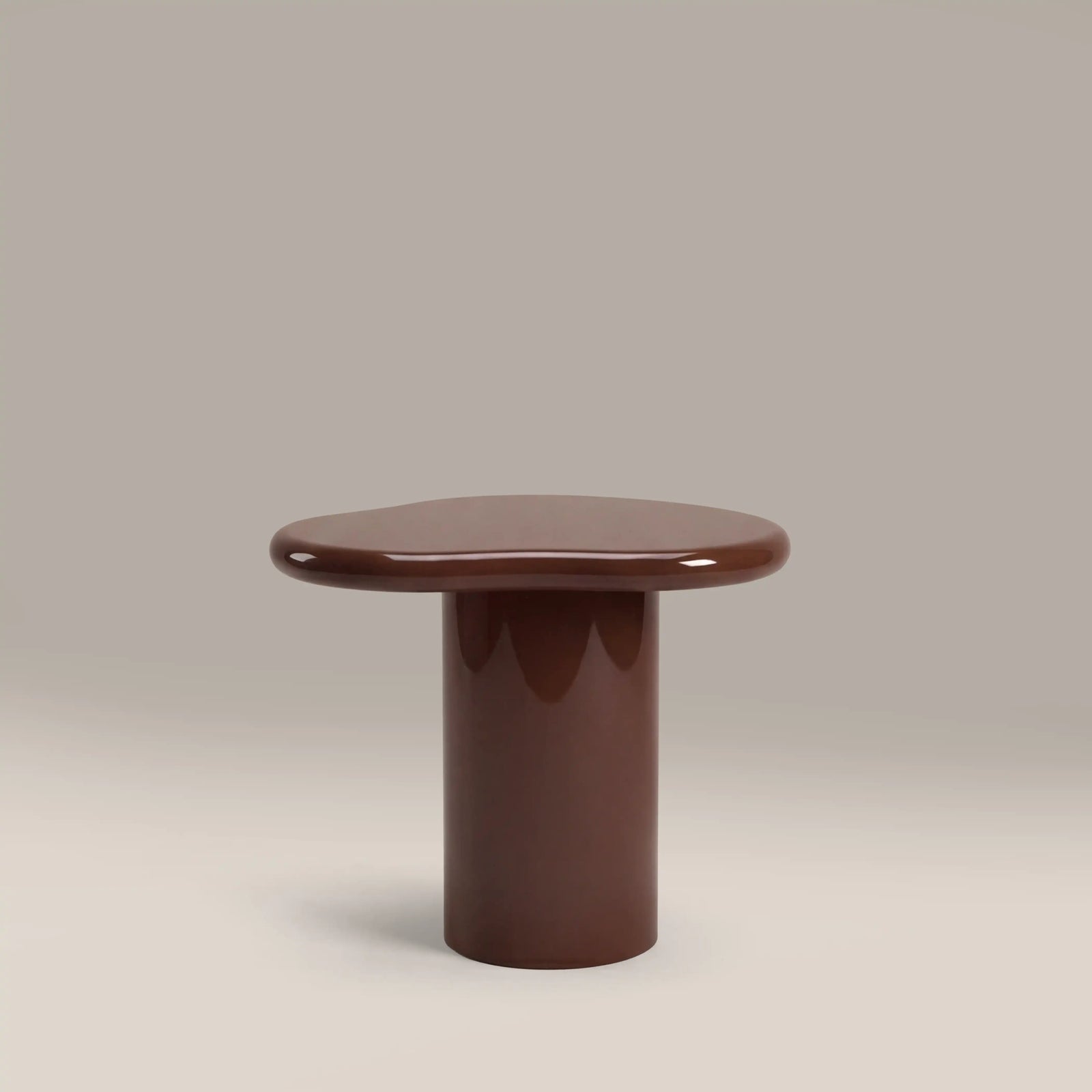 Verona Curved Side Table | High Gloss Burgundy