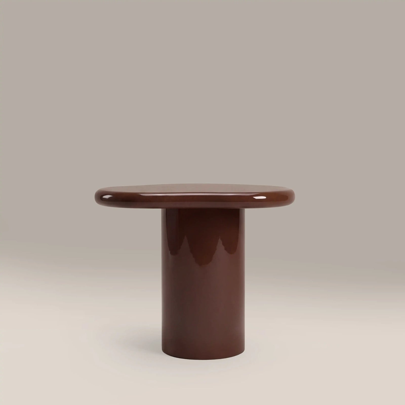 Verona Curved Side Table | High Gloss Burgundy