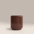 Clemmie 2 Drawer Bedside Table | Maroon Red Marble & High Gloss Burgundy