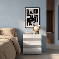 Kain 3 Drawer Bedside Table | High Gloss Latte