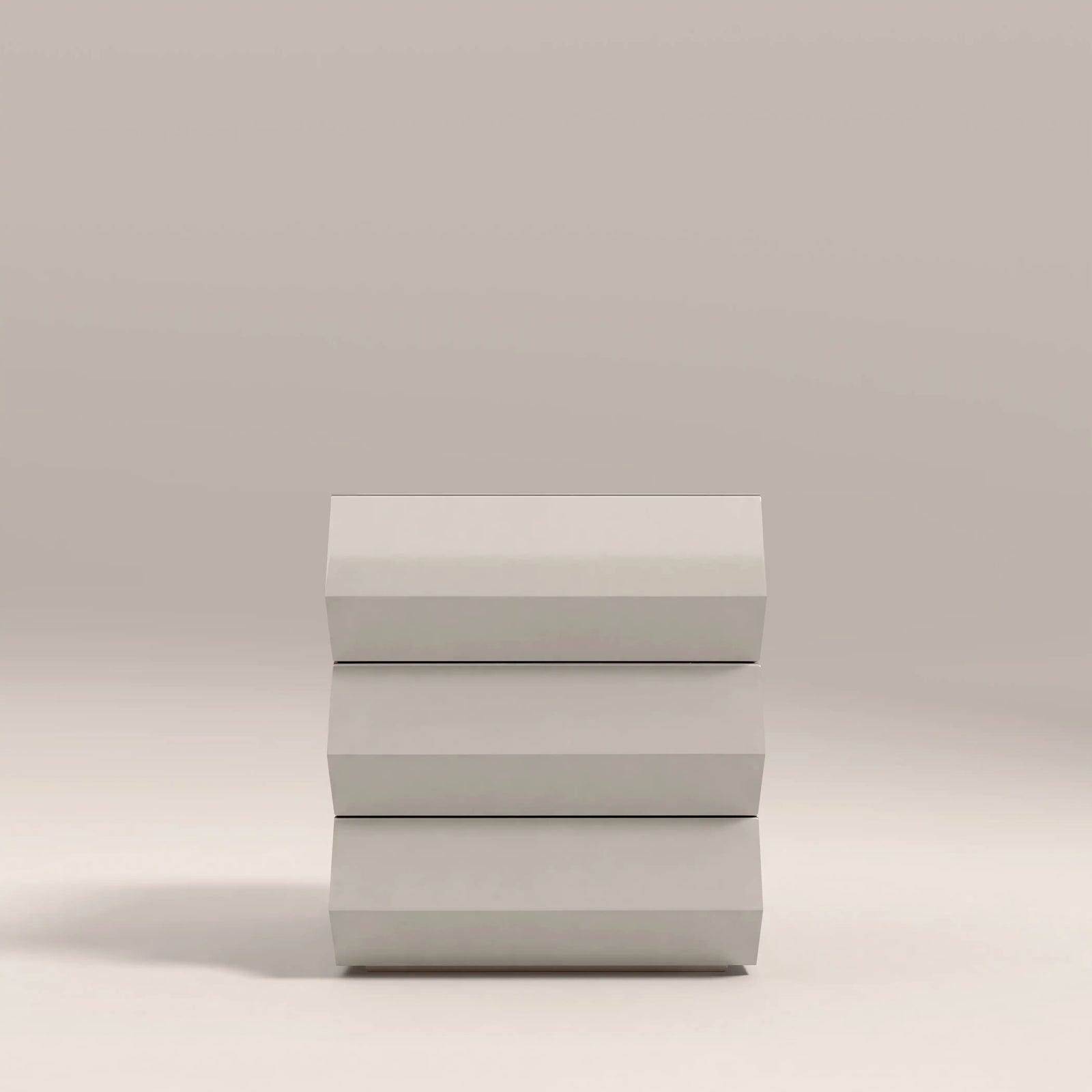 Kain 3 Drawer Bedside Table | High Gloss Latte