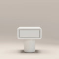 Avery 1 Drawer Rectangle Bedside Table | High Gloss Milky White