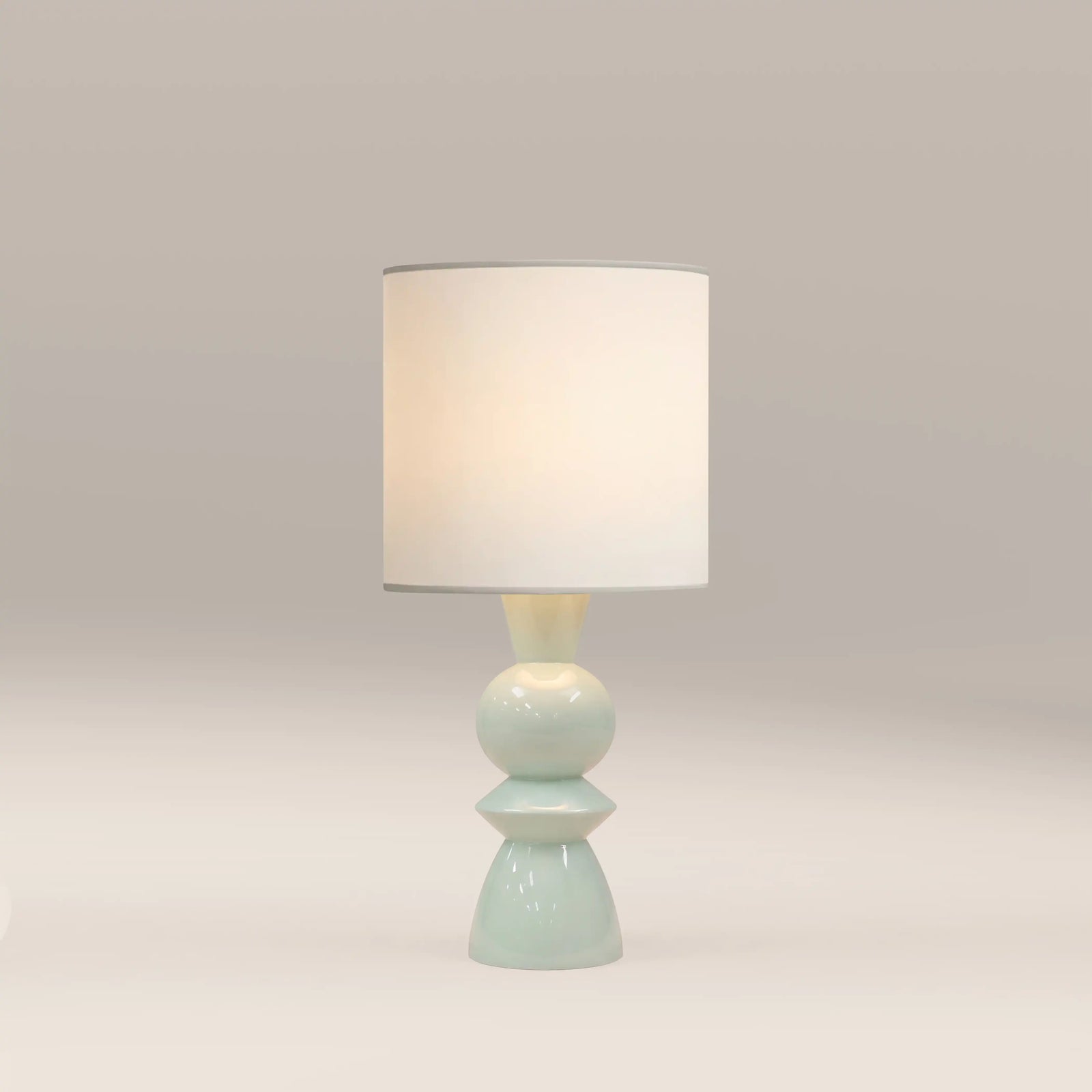 Perrie Table Lamp | Chrome & High Gloss Mint Green