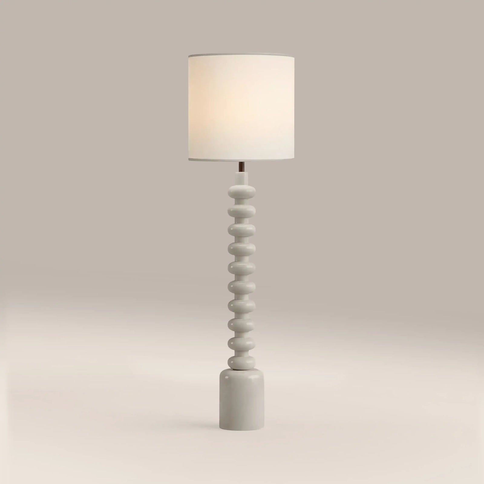 Blake Floor Lamp | Natural Linen & High Gloss Latte