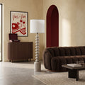 Blake Floor Lamp | Natural Linen & High Gloss Latte