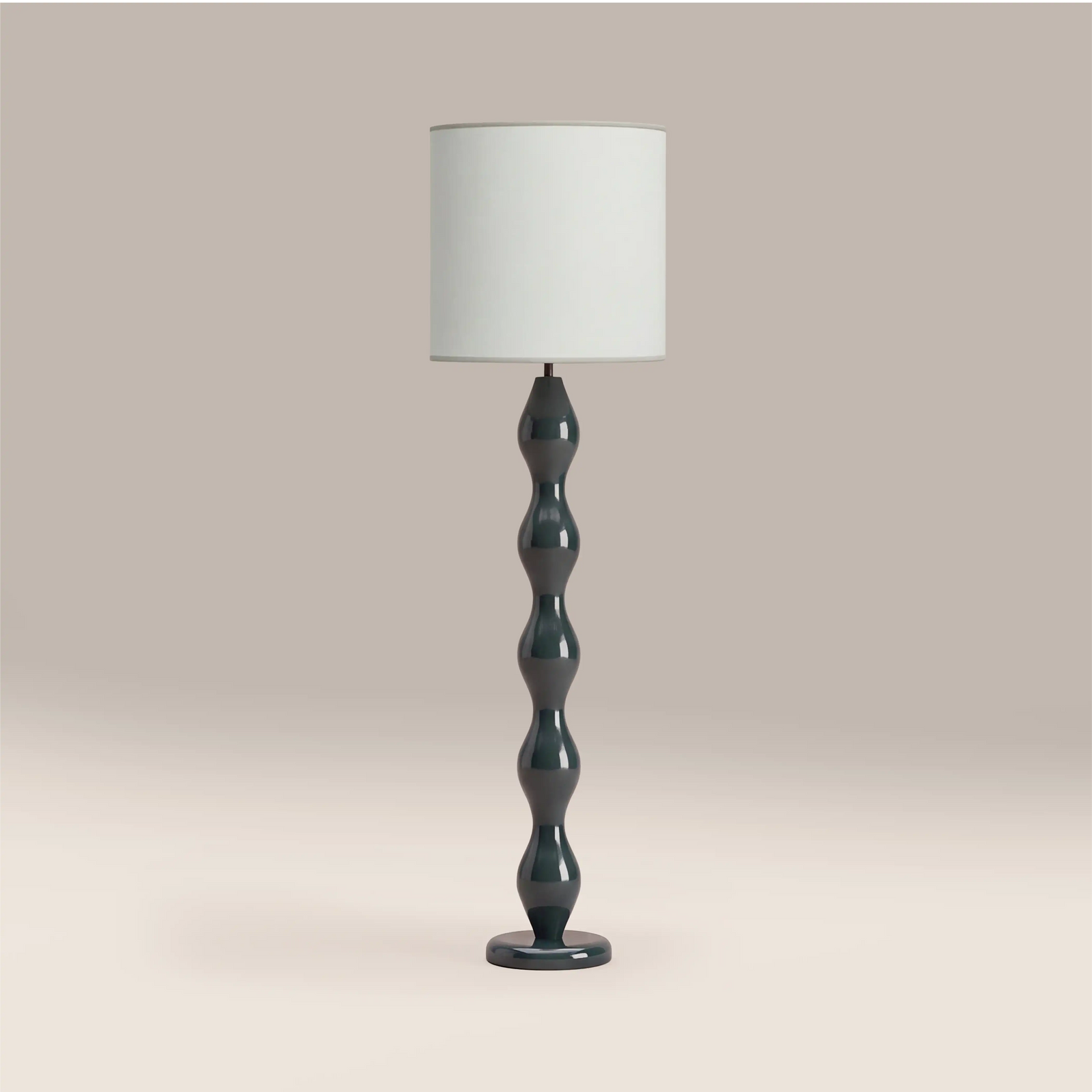 Luella Floor Lamp | Natural & High Gloss Emerald Green