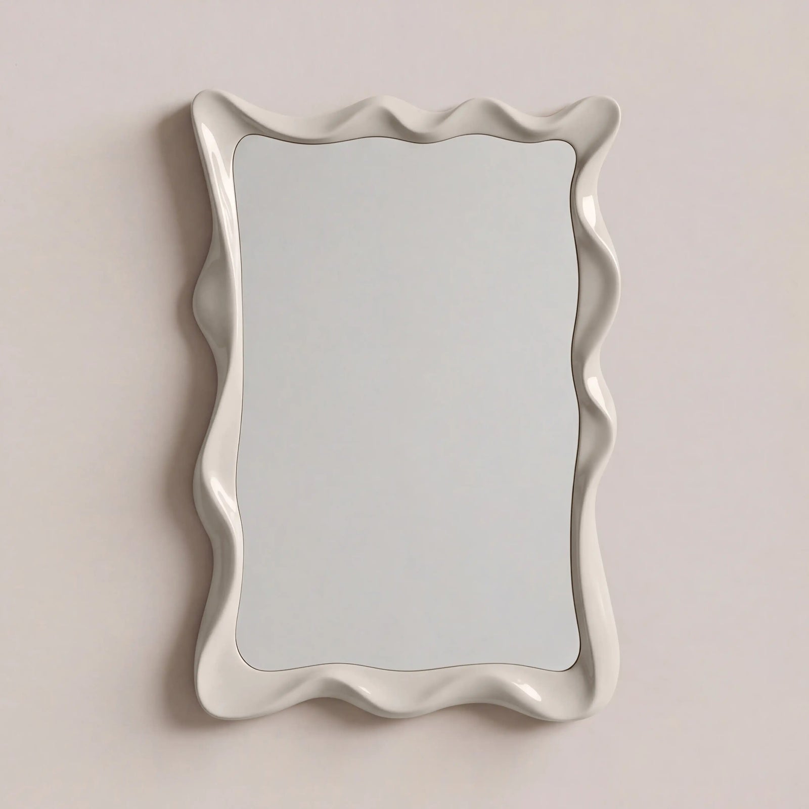 Ezra Wavy Wall Mirror, 120 x 80cm | High Gloss Latte
