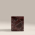 Casper Square Side Table | Maroon Red Marble