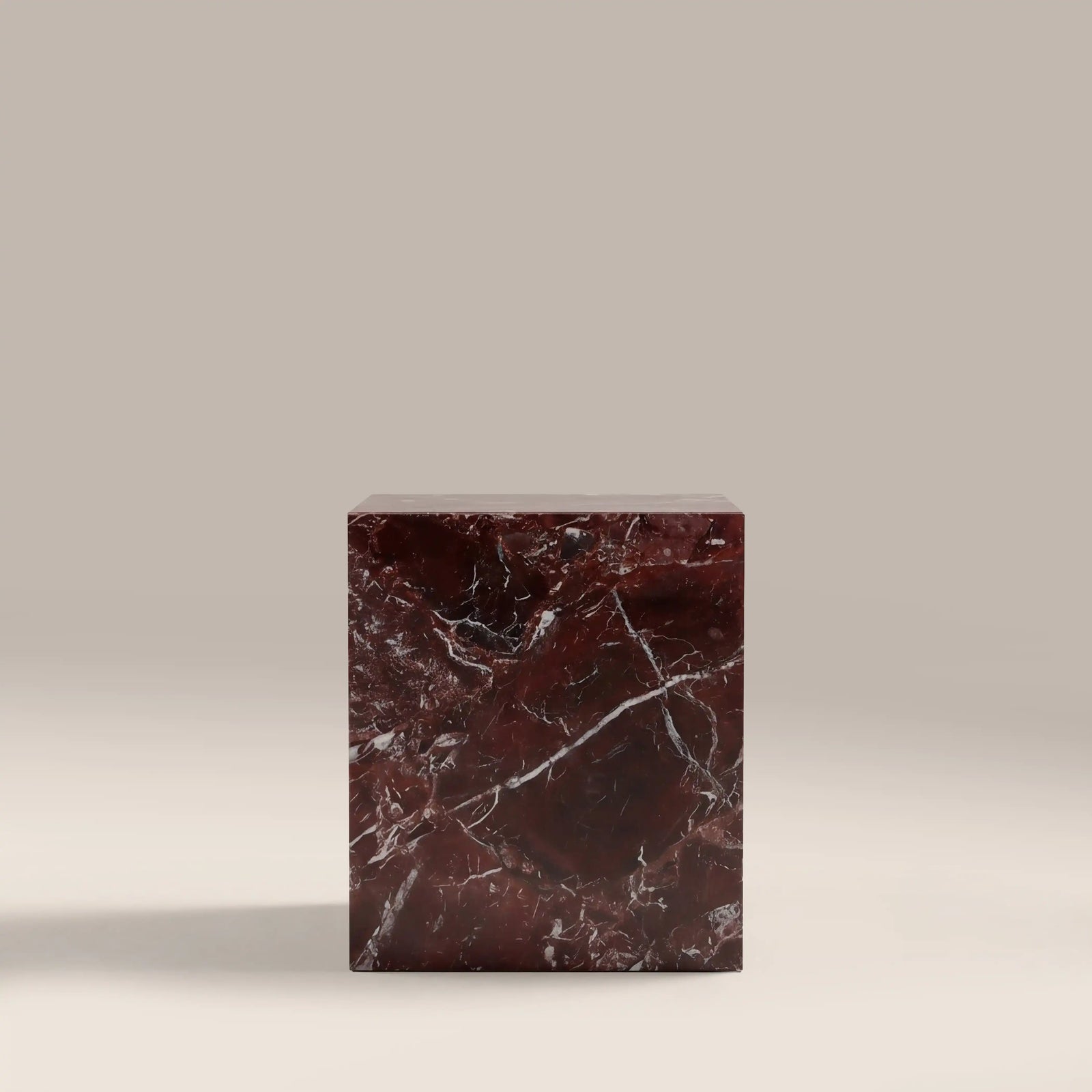 Casper Square Side Table | Maroon Red Marble