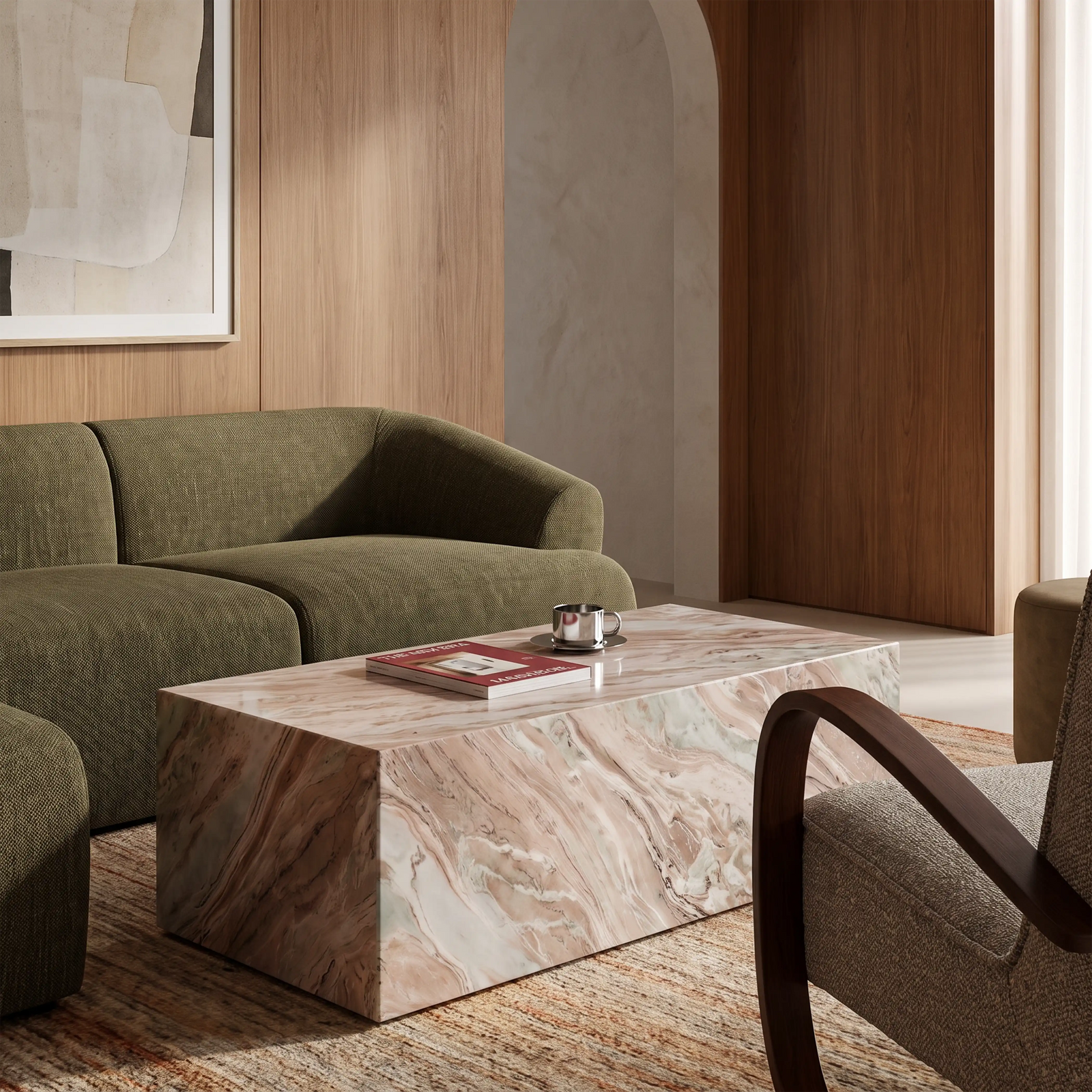 Casper Rectangle Coffee Table | French Riviera Marble