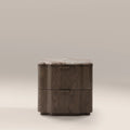 Lennon 2 Drawer Bedside Table | French Riviera Marble & Walnut