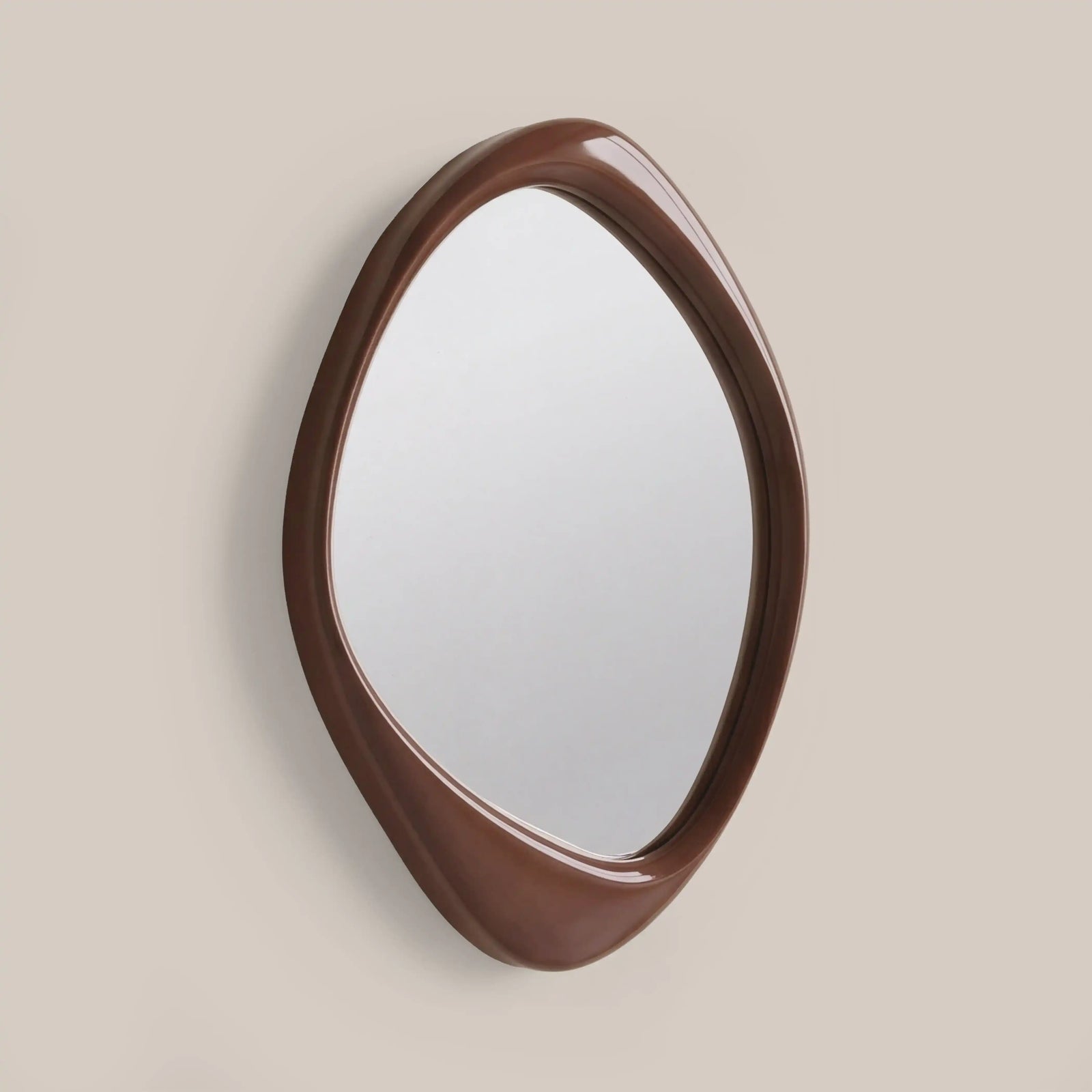 Jasper Asymmetrical Wall Mirror, 120 x 86 cm | High Gloss Burgundy