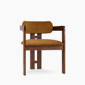 Hallie Carver Dining Chair | Caramel Sustainable Mohair Velvet & Walnut