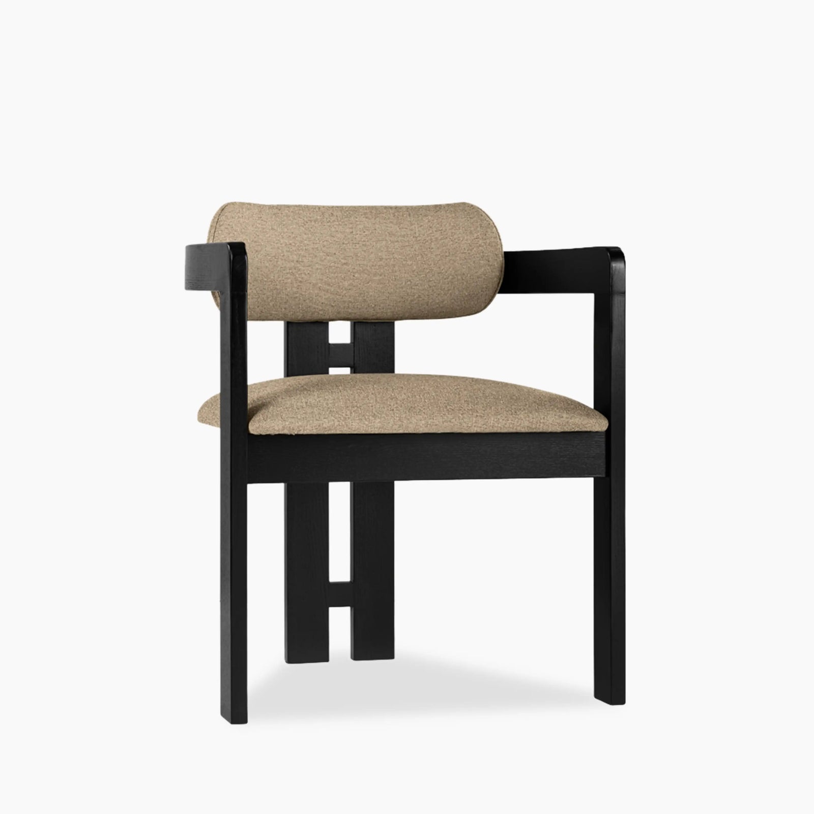 Hallie Carver Dining Chair | Latte Sustainable Fabric & Black
