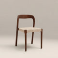 Madeleine Stackable Wooden Dining Chair | Natural Weave & Walnut