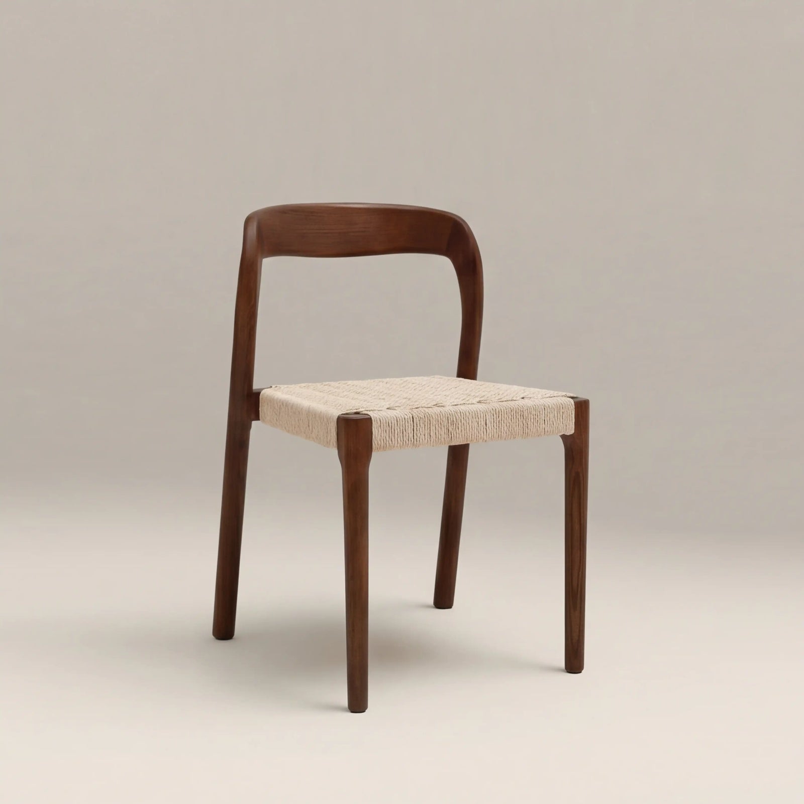 Madeleine Stackable Wooden Dining Chair | Natural Weave & Walnut