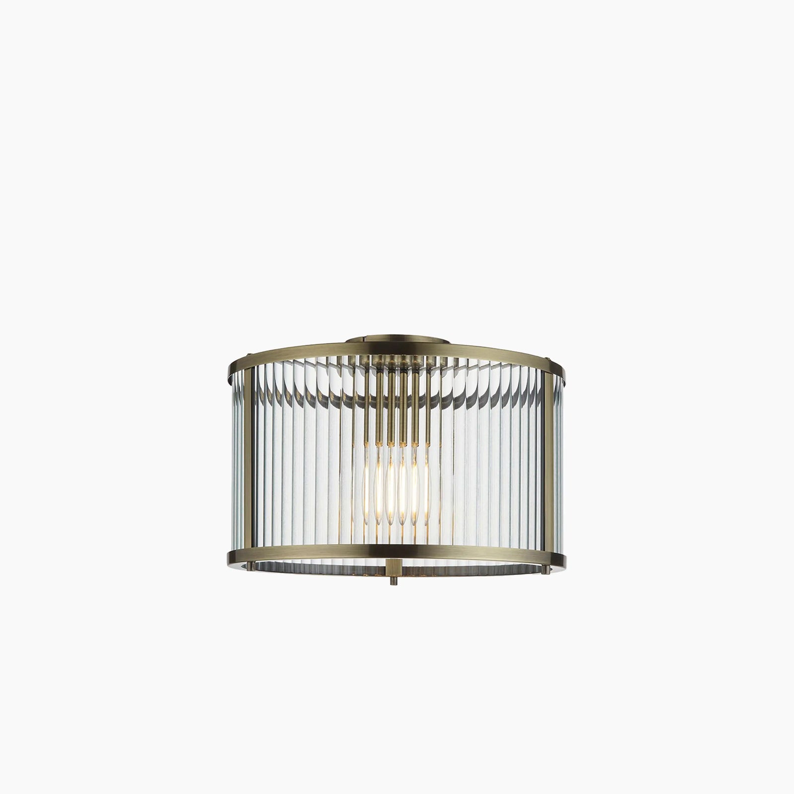 Ridgeton Flush Ceiling Light | Brass