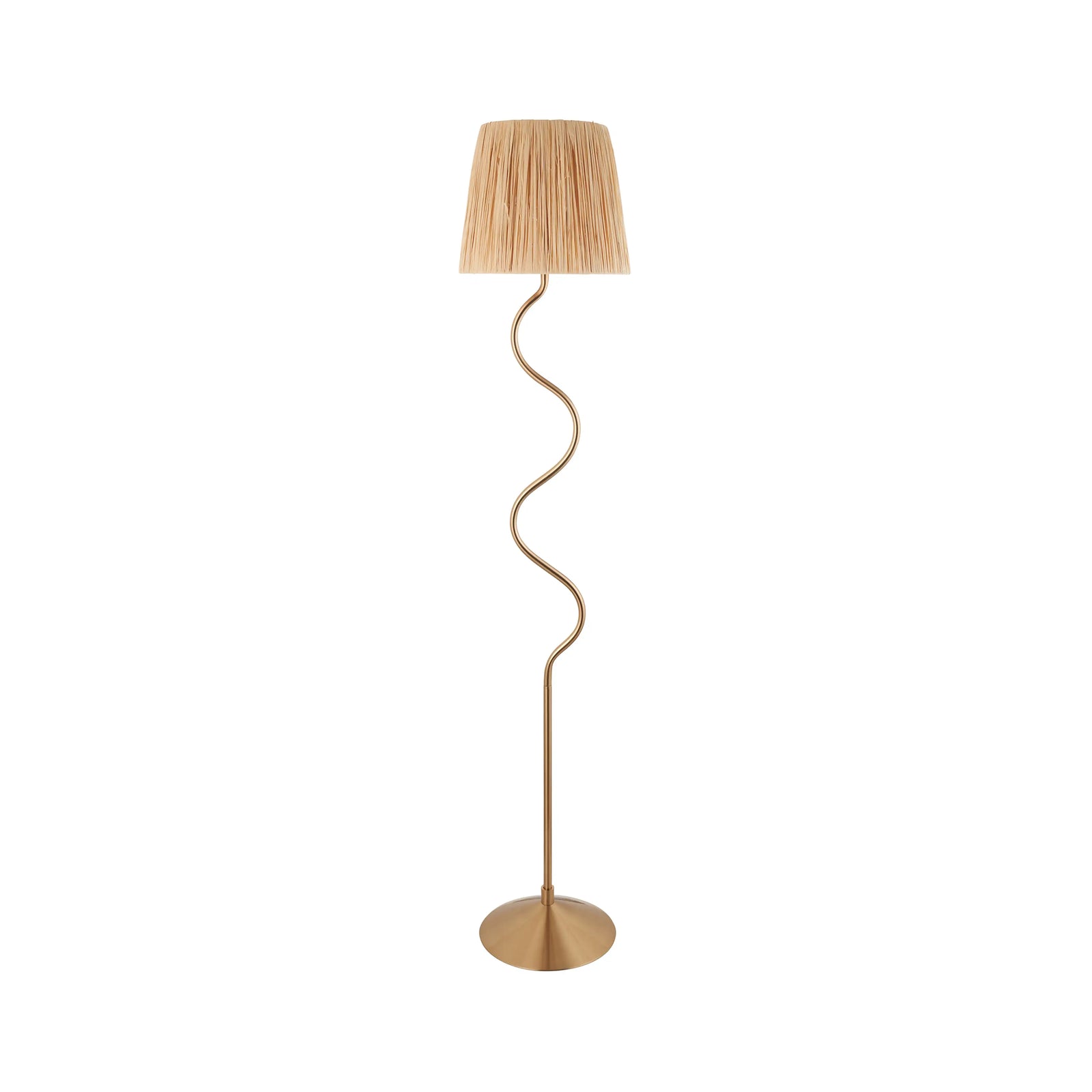 Davis Floor Lamp | Natural Raffia & Brass