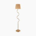 Davis Floor Lamp | Natural Raffia & Brass
