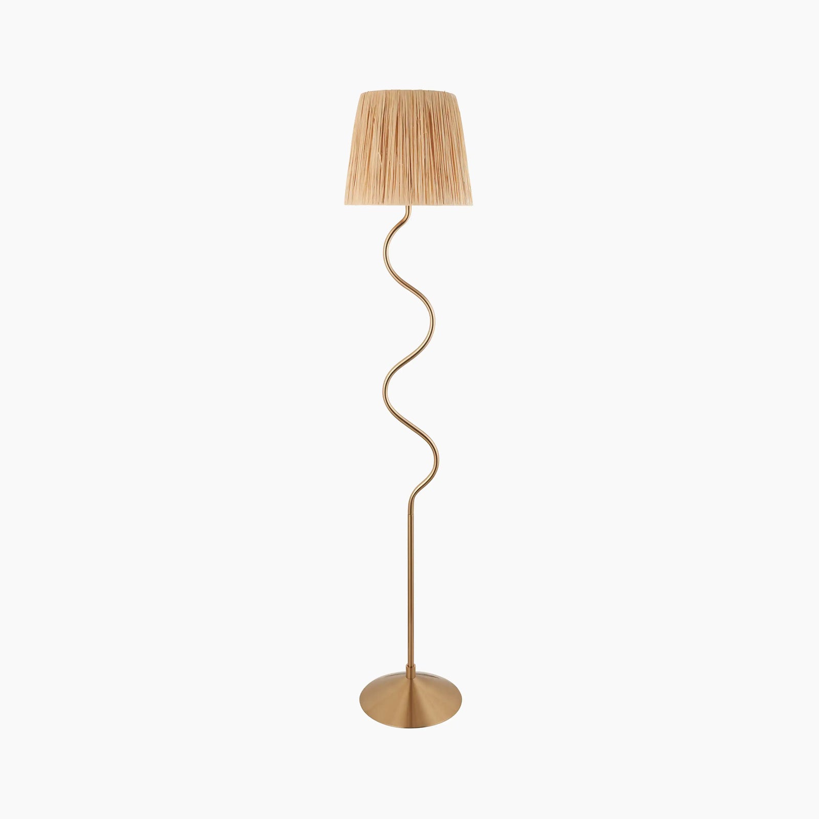 Davis Floor Lamp | Natural Raffia & Brass