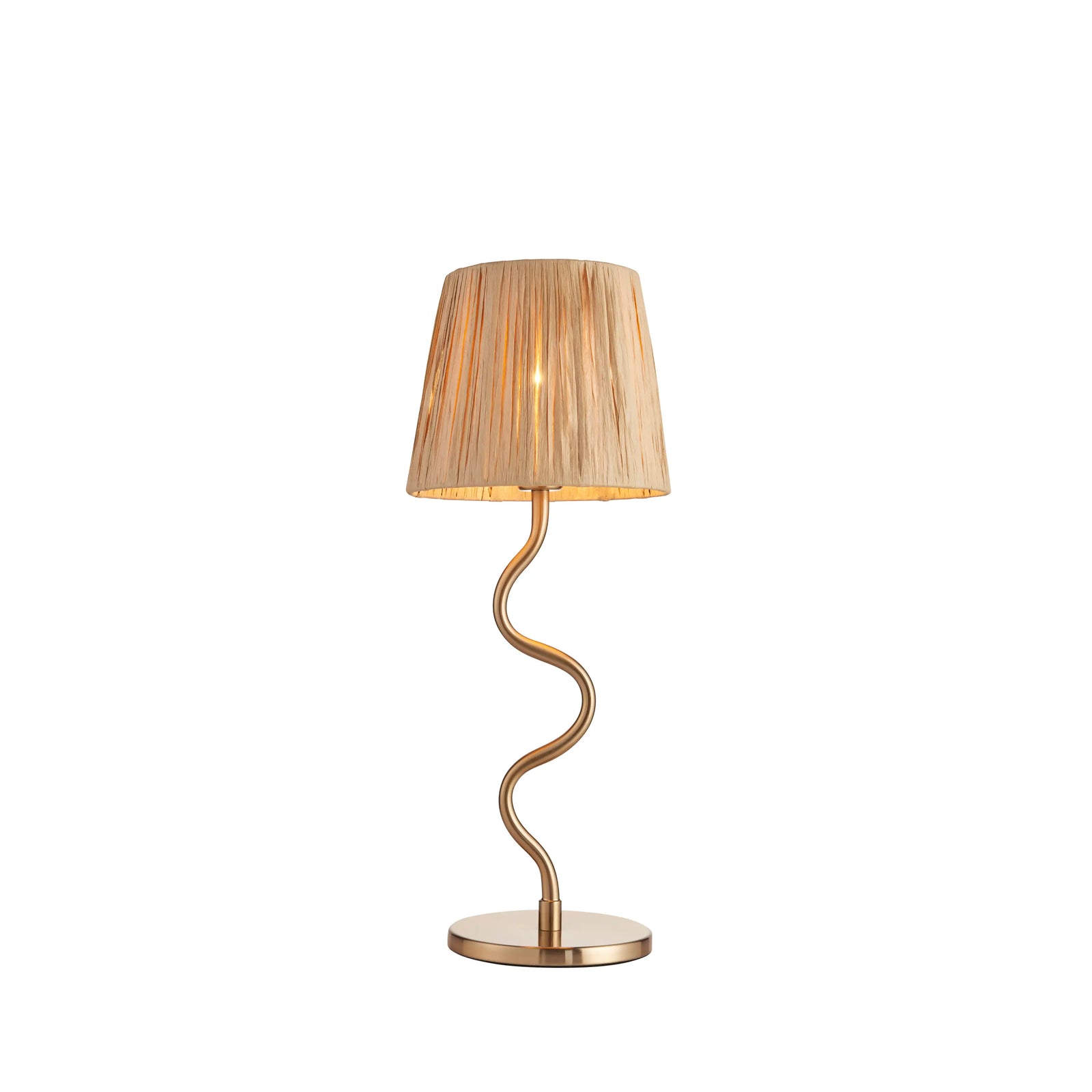 Davis Table Lamp | Natural Raffia & Brass
