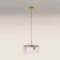 Melia 3 Light Pendant Light | Rippled Glass & Brass