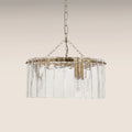 Melia 3 Light Pendant Light | Rippled Glass & Brass